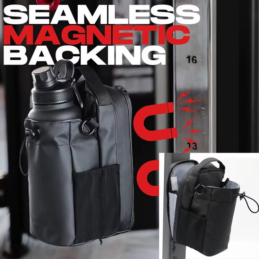 Magnetic Gym Bag Huge Capacity Magnetic Carrier Pouch with Phone Pocket Portable Water Bottle Pouch Cross Body Accessories Bag