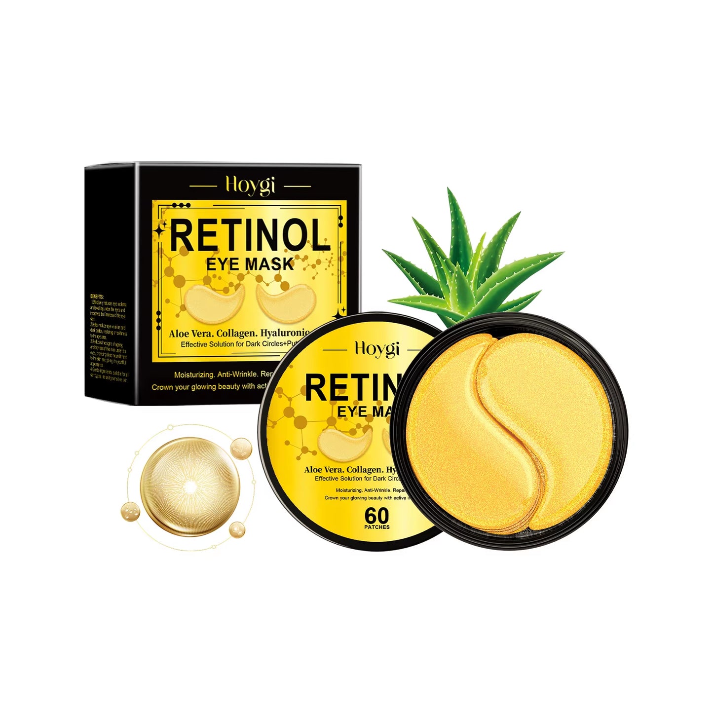 Hydrating Eye Mask anti Dark Circles Eyes Bags Skin Firming Nourishing Brighten Reducing Fine Lines Retinol under Eye Patches