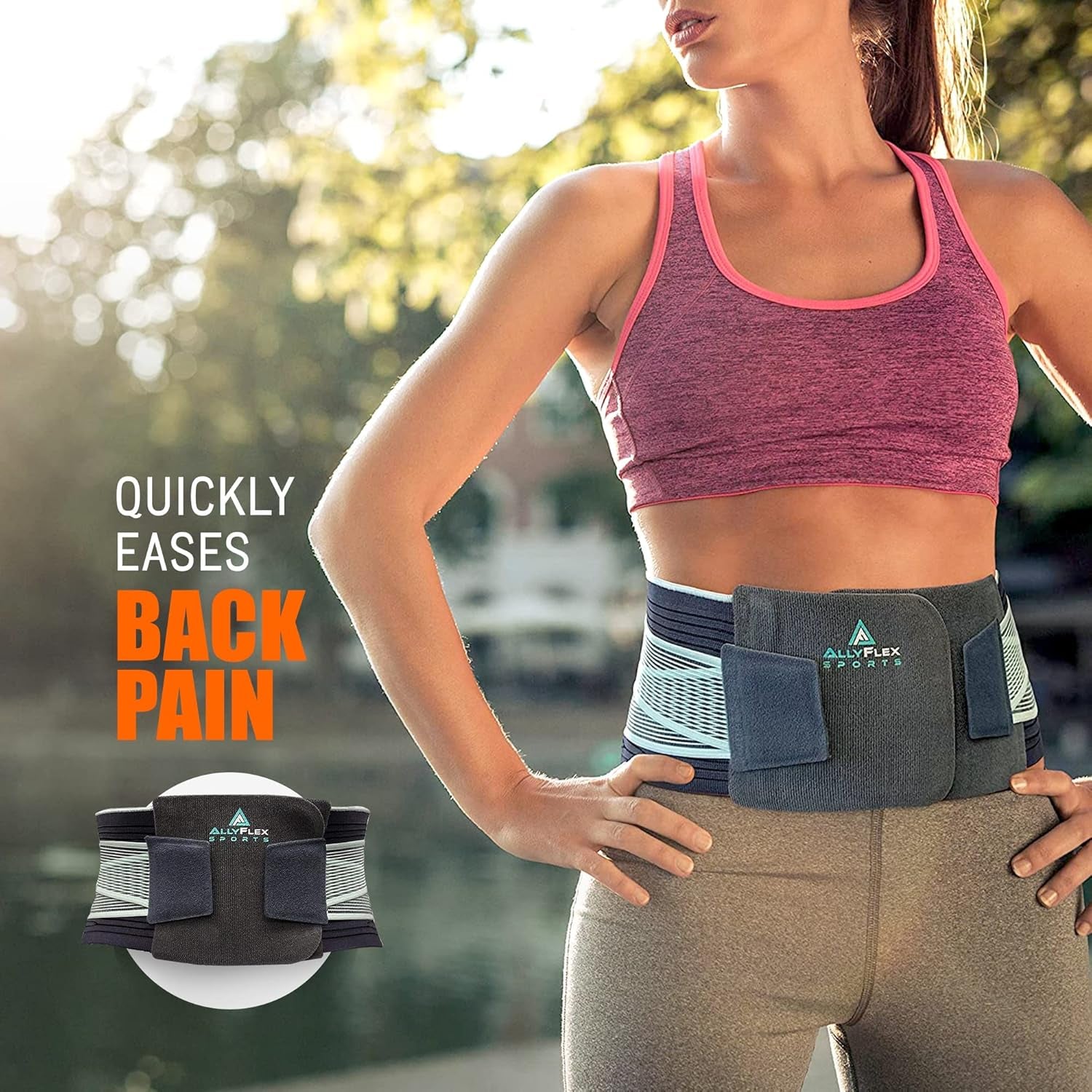 ® - Large Back Brace for Women & Men Lower Back Pain Relief Brace, Slim-Fit Lumbar Support Belt, Compression Back Support Brace, 47.5 Inches, X-Large/Xxlarge