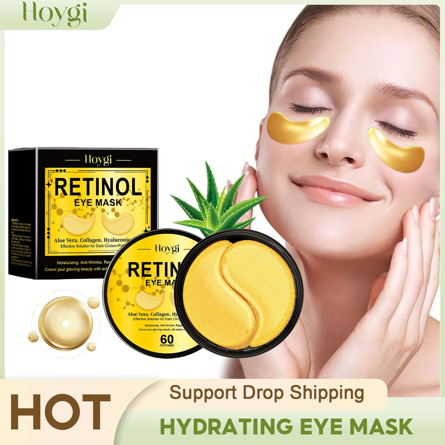 Hydrating Eye Mask anti Dark Circles Eyes Bags Skin Firming Nourishing Brighten Reducing Fine Lines Retinol under Eye Patches