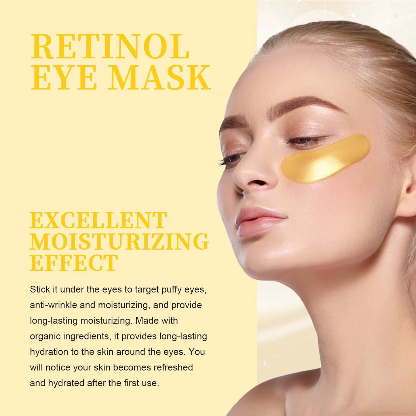 Hydrating Eye Mask anti Dark Circles Eyes Bags Skin Firming Nourishing Brighten Reducing Fine Lines Retinol under Eye Patches