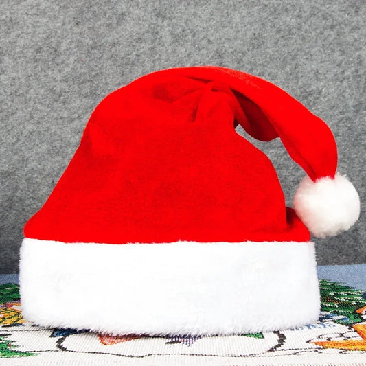 2024 New Year Plush Christmas Hat Adult Children Christmas Decoration Santa Claus Gift Warm Winter Hat Christmas Decoration