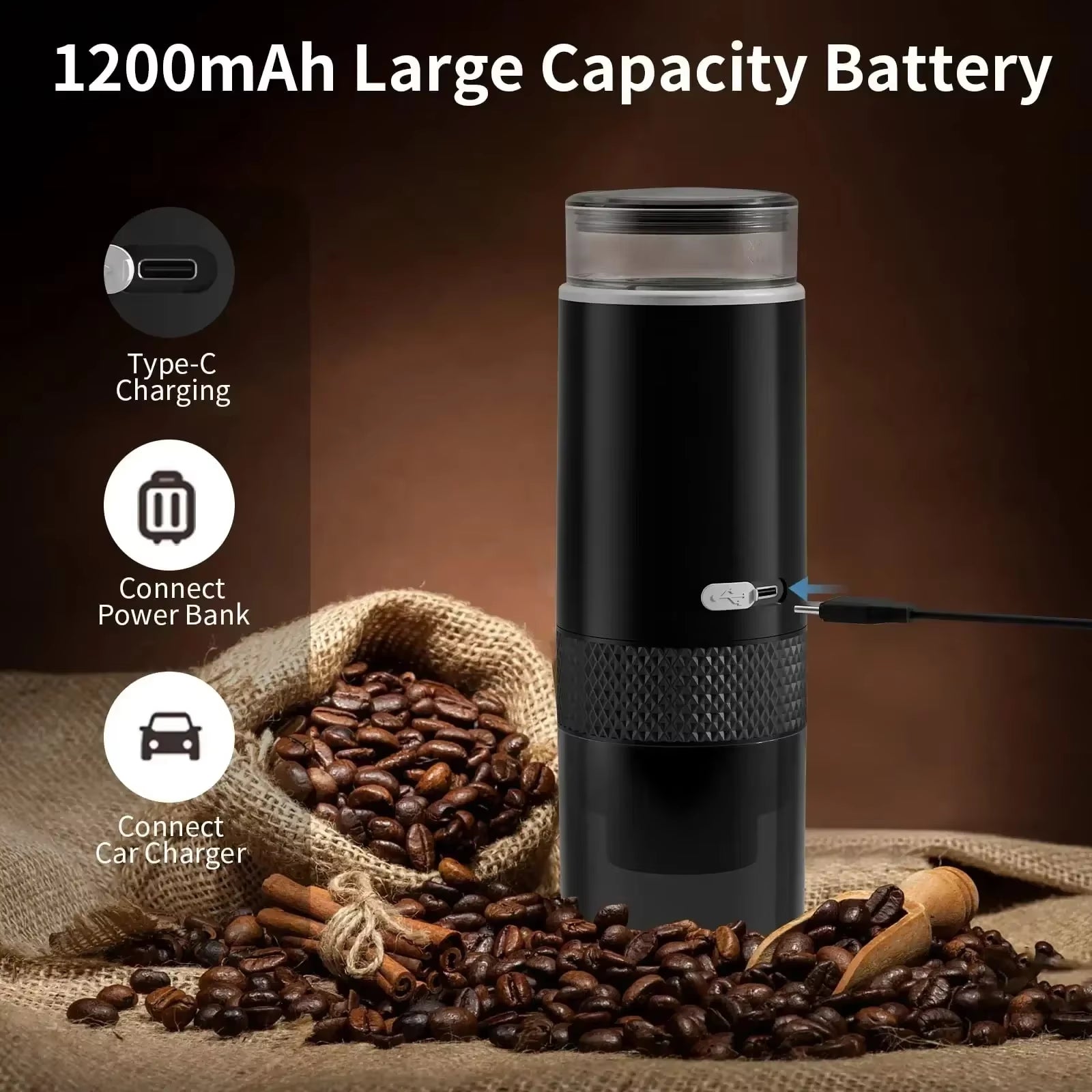 2025 New Coffee Maker Electric Capsule Ground Coffee Brewer Portable Coffee Machine Fit Powder and Capsule
